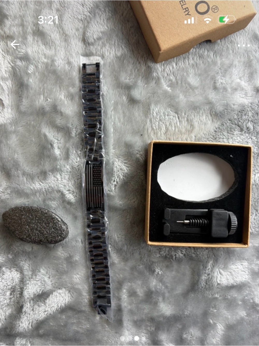 Men's Black Stainless Steel Magnetic Link Bracelet